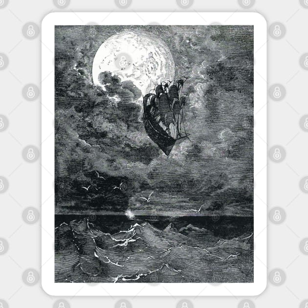 A Voyage to the Moon - Gustave Dore Sticker by forgottenbeauty